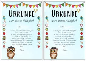 Vorschau - Bildkarten - Urkunden zum 1. Halbjahr der 1.Klasse Eulenklasse - Seite 2