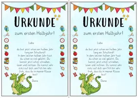 Vorschau - Bildkarten - Urkunden zum 1.Halbjahr 1.Klasse Drachenklasse - Seite 2