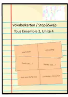 Vorschau - Aufgabenkarten - Vokabelkarten zu Tous Ensemble 2, Unité 4 - Deckblatt