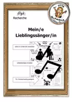 Vorschau - Arbeitsblätter - Musikstunde: Mein/e Lieblingssänger/in - Deckblatt