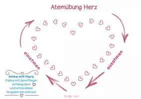 Vorschau - Mal- und Bastelvorlagen - Atemübung Herz 💕 - Seite 1