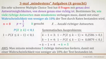 Vorschau - Präsentationen/Tafelbilder - Tafelbilder - Binomialverteilung: 3x mindestens Aufgaben - Seite 3