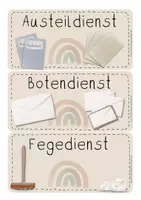 Vorschau - Bildkarten - Klassendienste beige - Dienste Aufgaben in der Klasse - Seite 1