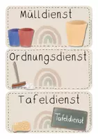 Vorschau - Bildkarten - Klassendienste beige - Dienste Aufgaben in der Klasse - Seite 3