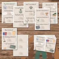 Vorschau - Bildkarten - Klassendienste beige - Dienste Aufgaben in der Klasse - Deckblatt