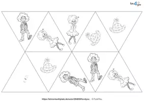 Vorschau - Mal- und Bastelvorlagen - Fasching - Bastelanleitung Flexagon - Kunst - Seite 1
