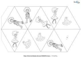 Vorschau - Mal- und Bastelvorlagen - Fasching - Bastelanleitung Flexagon - Kunst - Seite 2