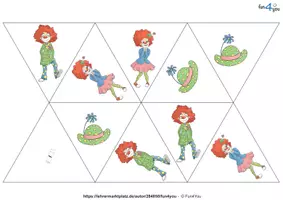 Vorschau - Mal- und Bastelvorlagen - Fasching - Bastelanleitung Flexagon - Kunst - Seite 3