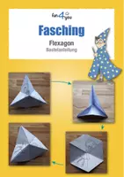 Vorschau - Mal- und Bastelvorlagen - Fasching - Bastelanleitung Flexagon - Kunst - Deckblatt