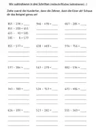 Vorschau - Arbeitsblätter - Mathe Klasse 3 Halbschriftliche Subtraktion bis 1000 - Deckblatt