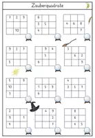 Vorschau - Arbeitsblätter - Zauberquadrate für Klasse 1 bis 4 - Seite 1