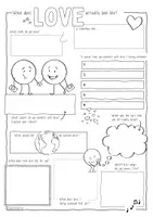 Vorschau - Mal- und Bastelvorlagen - What does love look like? - Sketchnote - Seite 1