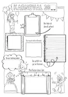 Vorschau - Mal- und Bastelvorlagen - Karneval / Fasching / Carnival - Sketchnotes (+interaktiv) - Seite 1
