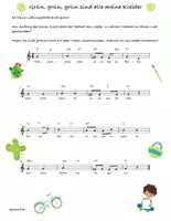 Vorschau - Arbeitsblätter - Grün, grün, grün sind alle meine Kleider - Singen / Noten / Spielen - Deckblatt
