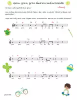 Vorschau - Arbeitsblätter - Grün, grün, grün sind alle meine Kleider - Singen / Noten / Spielen - Seite 1