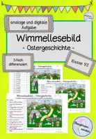 Vorschau - Arbeitsblätter - Wimmellesebild / Lesespur - Ostergeschichte (digitale/interaktive und analoge Aufgabe) - Deckblatt