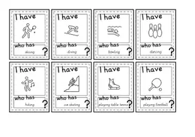 Vorschau - Spiele - I have who has activities Spiel Englisch warm up - Seite 1