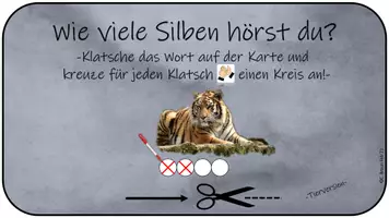Vorschau - Bildkarten - Karten- Silben Klatschen- Tierversion - Deckblatt