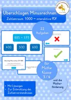 Vorschau - Fördermaterial/Inklusion - interaktive PDFs - Überschlagen - Minusaufgaben - Seite 1
