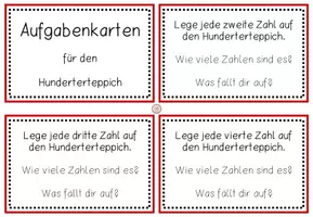 Vorschau - Spiele - Aufgaben-Karten für den Hunderterteppich - Seite 1