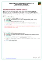 Vorschau - Arbeitsblätter - Subjektfragen und Objektfragen mit who und what im Simple Present / Simple Past - Arbeitsblätter mit Lösungen - PDF und Docx - Seite 3