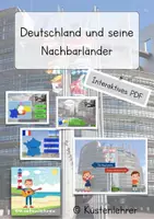 Vorschau - Interaktives Material - Deutschland und seine Nachbarländer - interaktives PDF - Deckblatt