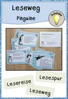 Vorschau - Arbeitsblätter - Lesereise Leseweg Lesespur Pinguine - Deckblatt