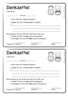 Vorschau - Anderer Materialtyp - Denkzettel - Rote Karte bei Störungen usw. - Deckblatt