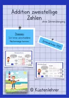 Vorschau - Interaktives Material - Addition zweistelliger Zahlen ohne Zehnerübergang - Deckblatt
