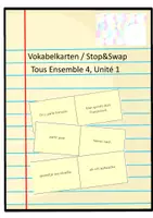 Vorschau - Aufgabenkarten - Vokabelkarten zu Tous Ensemble 4, Unité 1 - Deckblatt