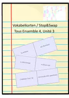 Vorschau - Aufgabenkarten - Vokabelkarten zu Tous Ensemble 4, Unité 3 - Deckblatt