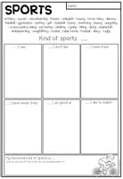 Vorschau - Arbeitsblätter - SPORTS - Writing - Seite 1