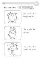 Vorschau - Arbeitsblätter - Lese-Mal-Blätter Englisch "Lil monster" Homeschooling - Seite 1