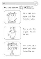 Vorschau - Arbeitsblätter - Lese-Mal-Blätter Englisch "Lil monster" Homeschooling - Seite 2
