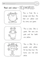 Vorschau - Arbeitsblätter - Lese-Mal-Blätter Englisch "Lil monster" Homeschooling - Seite 3