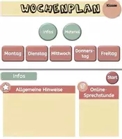 Vorschau - Präsentationen/Tafelbilder - Interaktiver Wochenplan in Pastelltönen (+ Verlinkungen) - Deckblatt