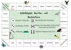 Vorschau - Spiele - Würfelspiel - SU - Garten- und Heckentiere - Deckblatt