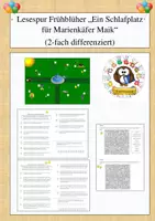 Vorschau - Arbeitsblätter - Lesespur Frühblüher "Ein Schlafplatz für Marienkäfer Maik" (2-fach differenziert) - Deckblatt