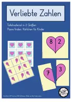 Vorschau - Spiele - Verliebte Zahlen: Tafelmaterial und Kärtchen für Kinder - Deckblatt