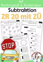 Vorschau - Arbeitsblätter - Subtraktion mit Zehnerübergang - Einführung Stopp bei 10 (ZR20) - Deckblatt