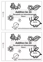 Vorschau - Arbeitsblätter - Übungsheft zur Einführung der Addition ZR 20 mit ZÜ - Seite 1