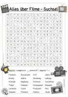 Vorschau - Arbeitsblätter - Alles über Filme - Suchsel/Buchstabengitter - Deckblatt