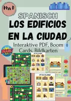 Vorschau - Arbeitsblätter - Edificios en la ciudad - interaktive PDF + Boom Cards - Deckblatt
