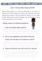 Vorschau - Arbeitsblätter - Black History Month - Lesetexte und Aufgaben - Seite 1