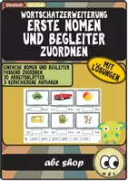 Vorschau - Arbeitsblätter - Erste Nomen und Begleiter zuordnen (Wortschatzerweiterung, Begleitertraining) - Deckblatt