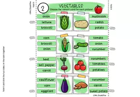 Vorschau - Spiele - Vegetables | Klammerkarten-Set | Wortschatzübungen Englisch Klasse 5–6 - Seite 2