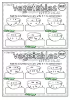 Vorschau - Arbeitsblätter - Vegetables | Letter Salad | Rätsel-Arbeitsblatt Englisch Klasse 5 – 6 | scrumbled words - Seite 1