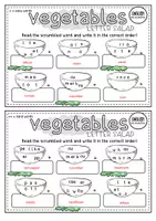 Vorschau - Arbeitsblätter - Vegetables | Letter Salad | Rätsel-Arbeitsblatt Englisch Klasse 5 – 6 | scrumbled words - Seite 2
