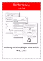 Vorschau - Arbeitsblätter - Wiederholung Sätze | Einführung Satzschlusszeichen/Satzzeichen (editierbar) - Deckblatt