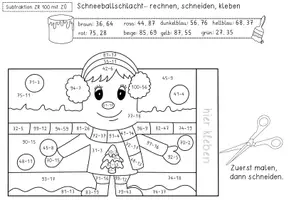 Vorschau - Arbeitsblätter - Rechnen, Malen, Basteln - Winter Aufsteller für die 2. Klasse Mathe im Zahlenraum 100 - Seite 2